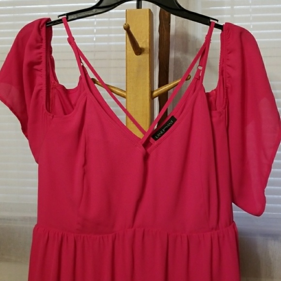 Lane Bryant Dresses & Skirts - Pink Lane Bryant strappy front maxi